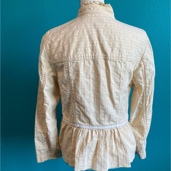 J. Jill Pastel Yellow Ruffle Trim Jacket Women's Small - Picture 4 of 10